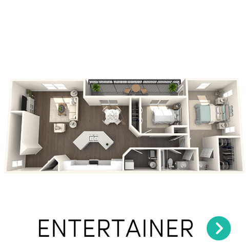 2 bedroom 1 bathroom floor plan Aspen Lakes Estates in Holt, MI